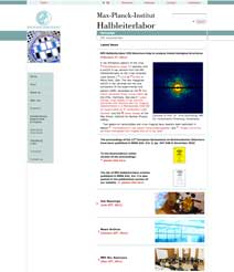 Screen shot MPI Halbleiterlabor website - click opens displayed external website in a new window